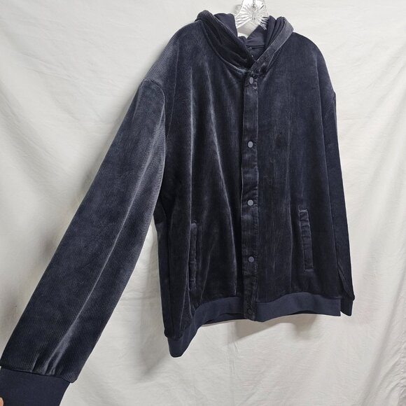 Marine Layer Cord Velour Snap Hoodie Jacket Men Size XL Gray/Charcoal - Picture 7 of 15